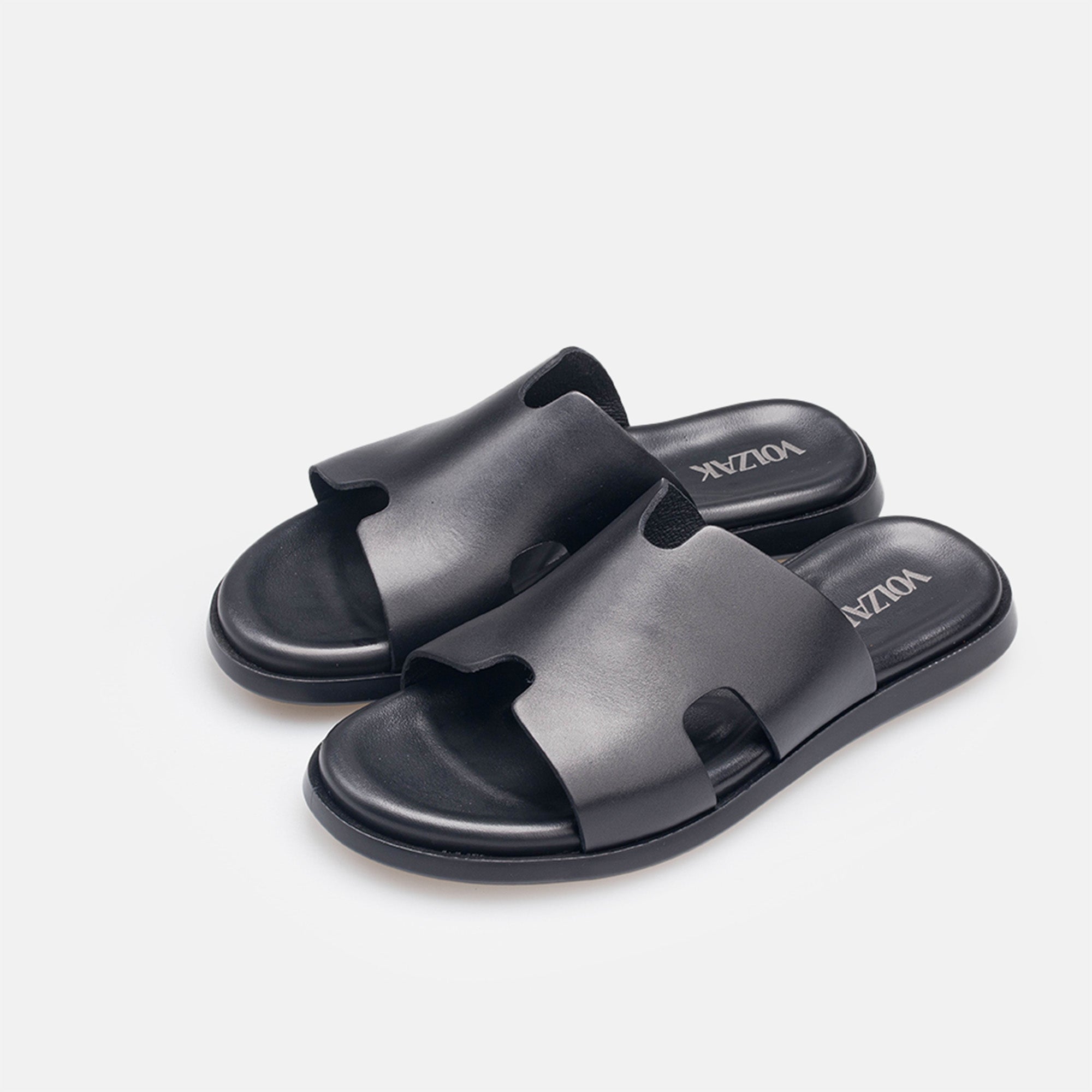 Volzak 5405 Black Leather Sandal
