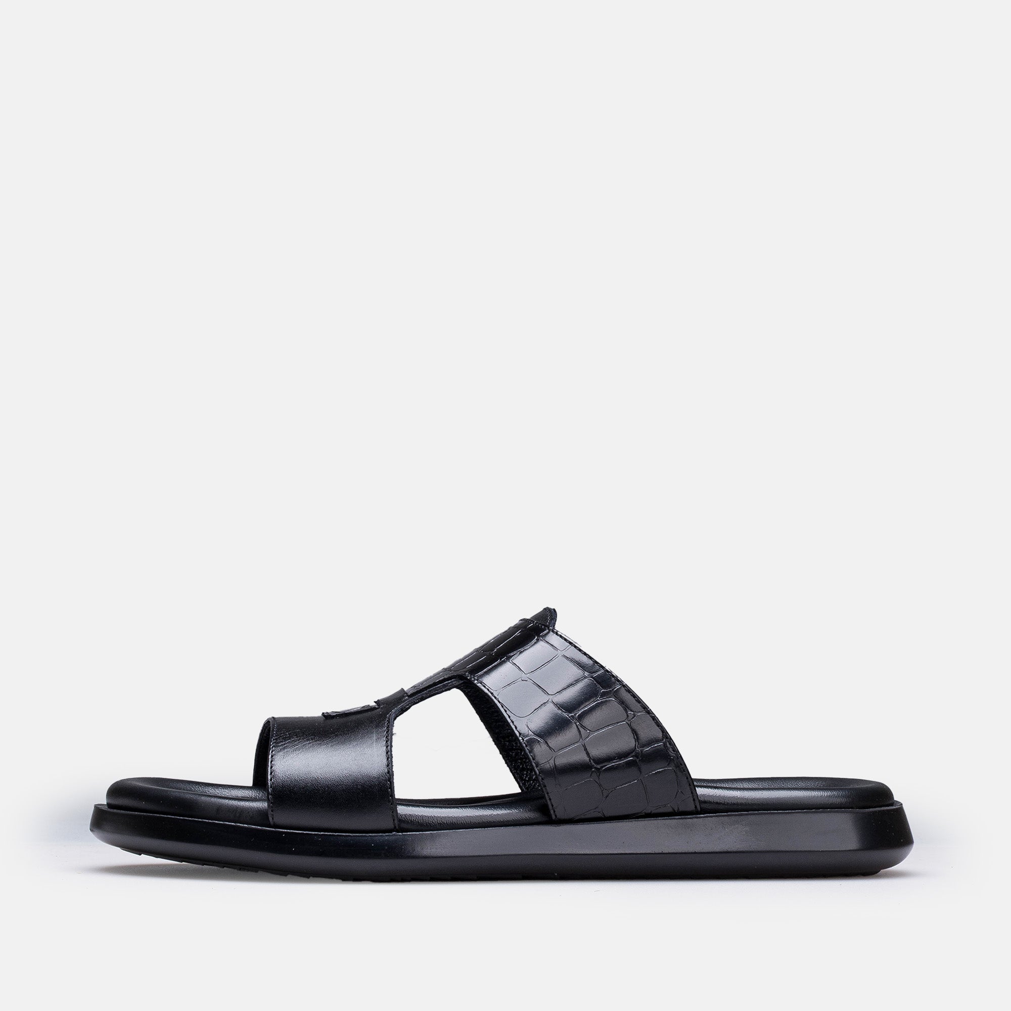 Volzak 5413 Black Leather Sandal